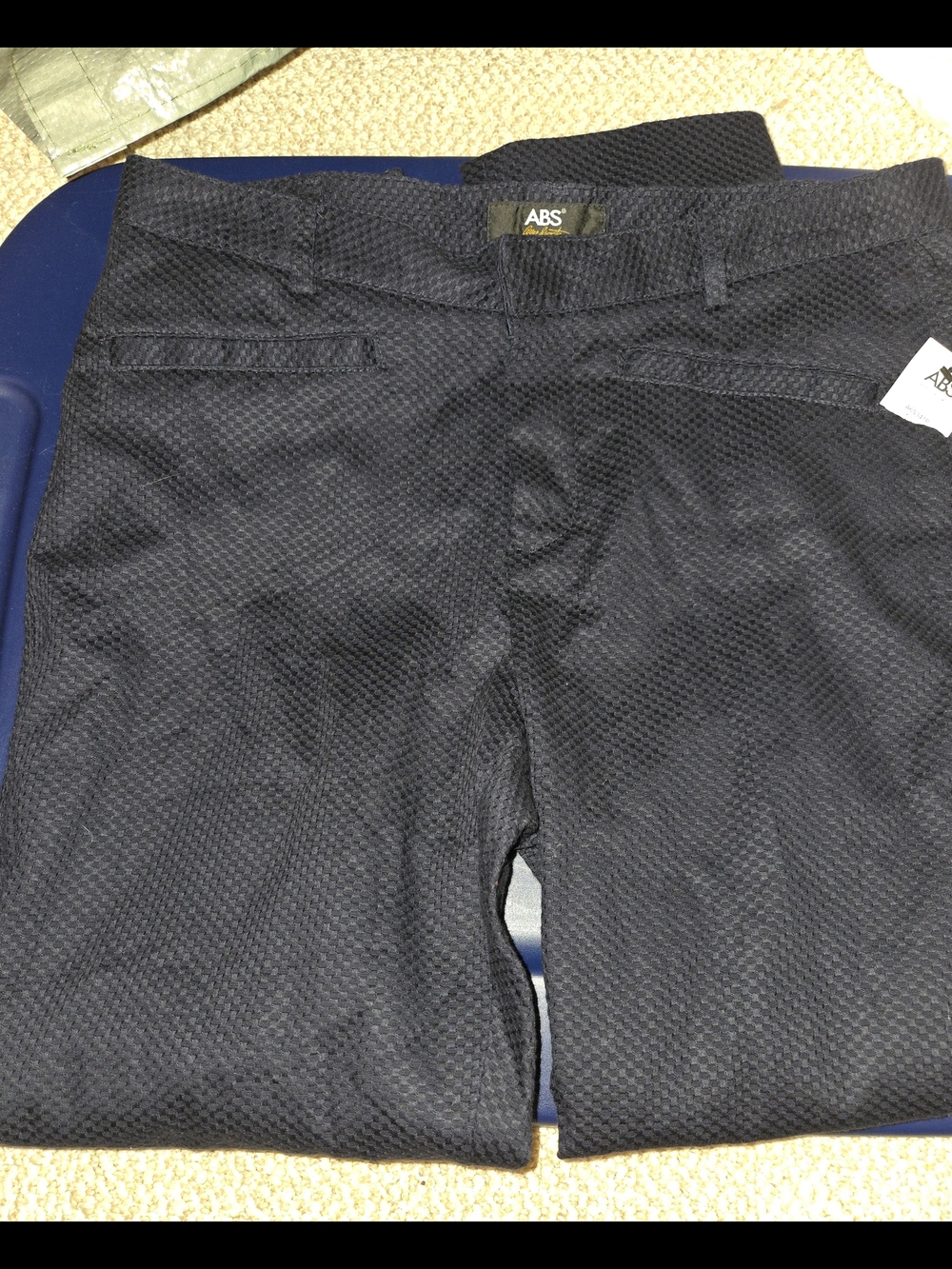 ABS Allen Schwartz Navy Textured Chinos